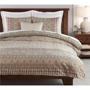 Pottery Barn Selena Block Print Kalamkari F/Q Duvet & 3 Shams Full Queen